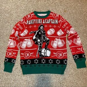 Captain Morgan " Party Like A Captain " Christmas | Holiday Ugly Sweater Small